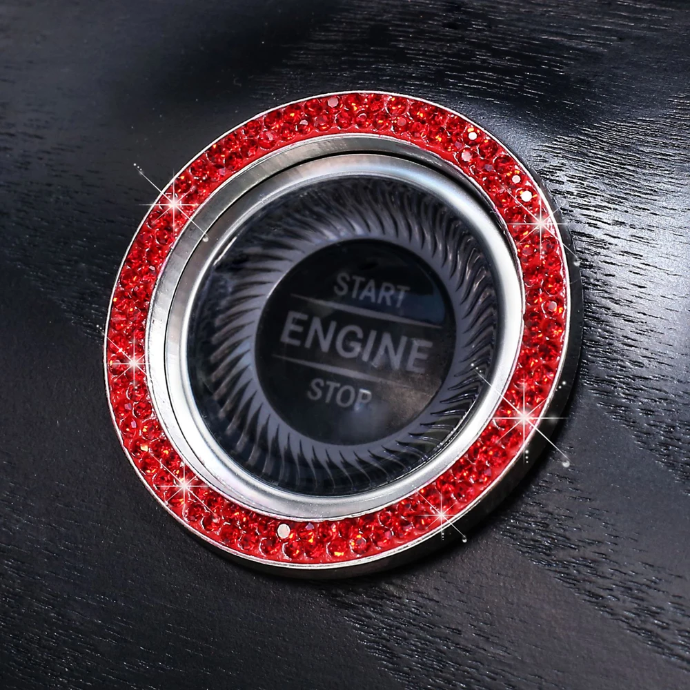 Crystal-Rhinestone-Car-Emblem-Sticker-Ring-Car-Auto-Start-Stop-Engine-Ignition-Button-Key-Knobs-Bling-Car-A-161