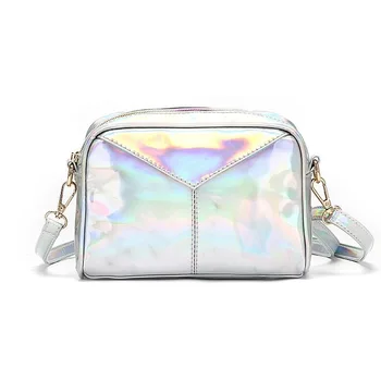 

Ladies bag new reflective shoulder bag personality wild small square bag fashion change mobile phone bag