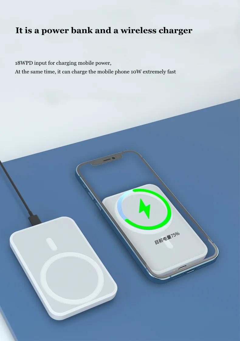 65w usb c charger NEW Fast Wireless Charger Portable Magnetic Wireless Power Bank Mobile Phone External Battery For Iphone 13 12 13Pro 12Pro Max 65w usb c charger