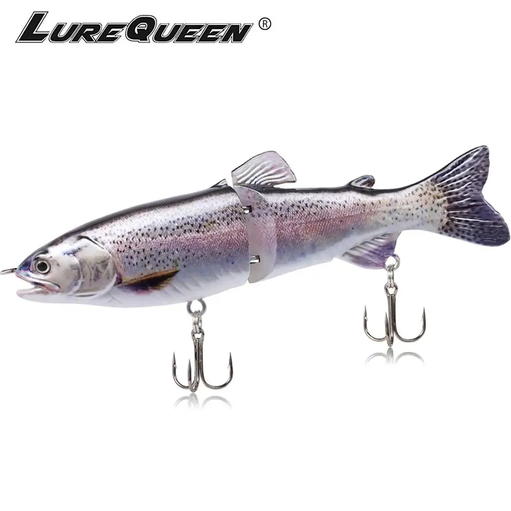 18cm 2 Hook Life-like Fishing Lures 4 Segment Multi Jointed Hard Bait Crankbaits