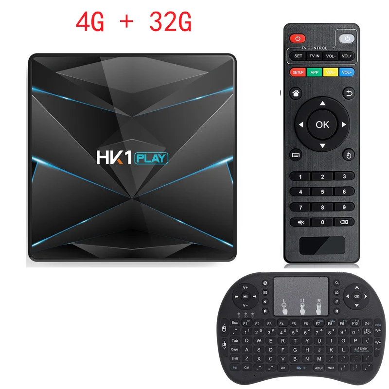 HK1 PLAY Android 9,0 Smart tv BOX Amlogic S905X2 Четырехъядерный 4 Гб 64 Гб 5,8G Wifi 4K Google Netflix Youtube медиаплеер PK HK1 PLUS - Цвет: 4G 32G Add keyboard