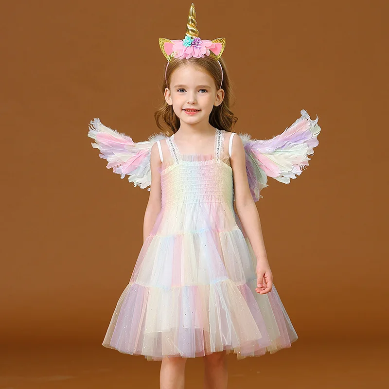 Лето 2021 Детский симпатичный комплект для маленьких девочек на бретельках