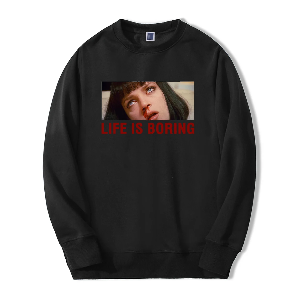 2019 Autumn Winter Mens Sweatshirts Hoodie Pulp Fiction Life Is Boring Fashion Casual Tracksuit Fleece Warm Sportswear Pullover