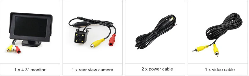 DIYKIT помощь при парковке автомобиля 4,3 дюймов монитор заднего вида+ Автомобильное переключение на задний Обзор резервная камера автомобильное зарядное устройство