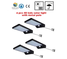 2/4pcs Adjustable Solar Light 48 LED PIR Motion Sensor Solar Lamp Three Modes Remote Control Outdoor Garden Street Yard Wall Lig 2/4pcs Adjustable Solar Light 48 LED PIR Motion Sensor Solar Lamp Three Modes Remote Control Outdoor Garden Street Yard Wall Lig