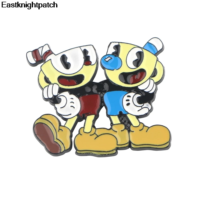 Забавный мультфильм Cuphead игра Броши милые эмалированные булавки джинсовые