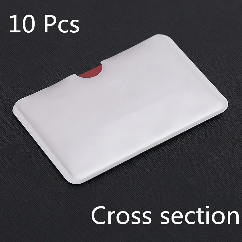 Fundas protectoras plateadas para tarjetas de identificación y crédito, Fundas protectoras de aluminio para tarjetas Anti-escaneo, gran oferta, 10 Uds.