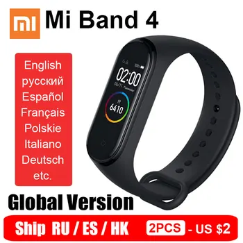 

Global Version Xiaomi Mi Band 4 Smart Wristband Miband 4 Bracelet Heart Rate Fitness Color Screen Bluetooth 5.0 Ship RU ES HK