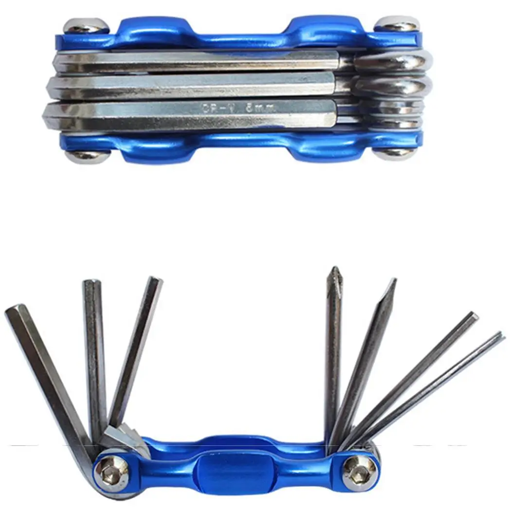 buy 7 in 1 Bike Hex Wrench Black, Silver, Gold, Blue, Red Screwdriver Portable Bicycle Repair Tool Kit