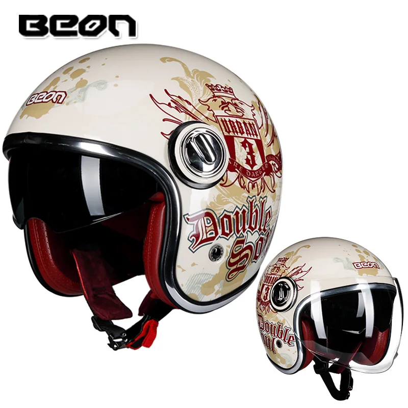BEON official store beon B-108A 3/4 open face retro helmet Casque Moto visage ouvert Vintage motorcycle Casco Capacete  Scooter