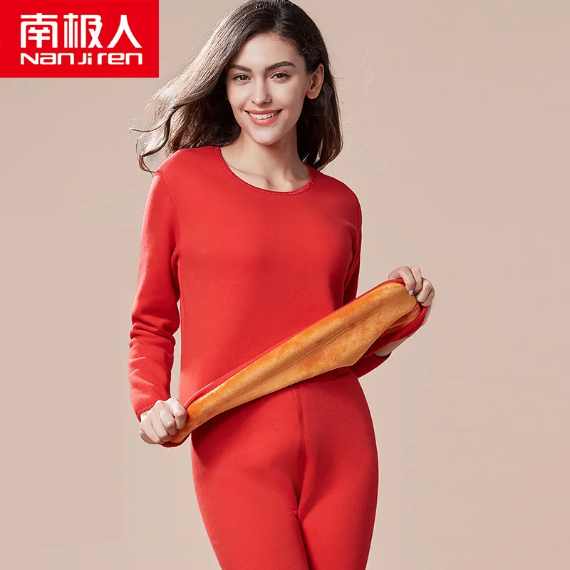 nanjiren thermal underwear men long johns underwear men set thick Long sleeve solid color warm homesuit cotton winter clothes 5