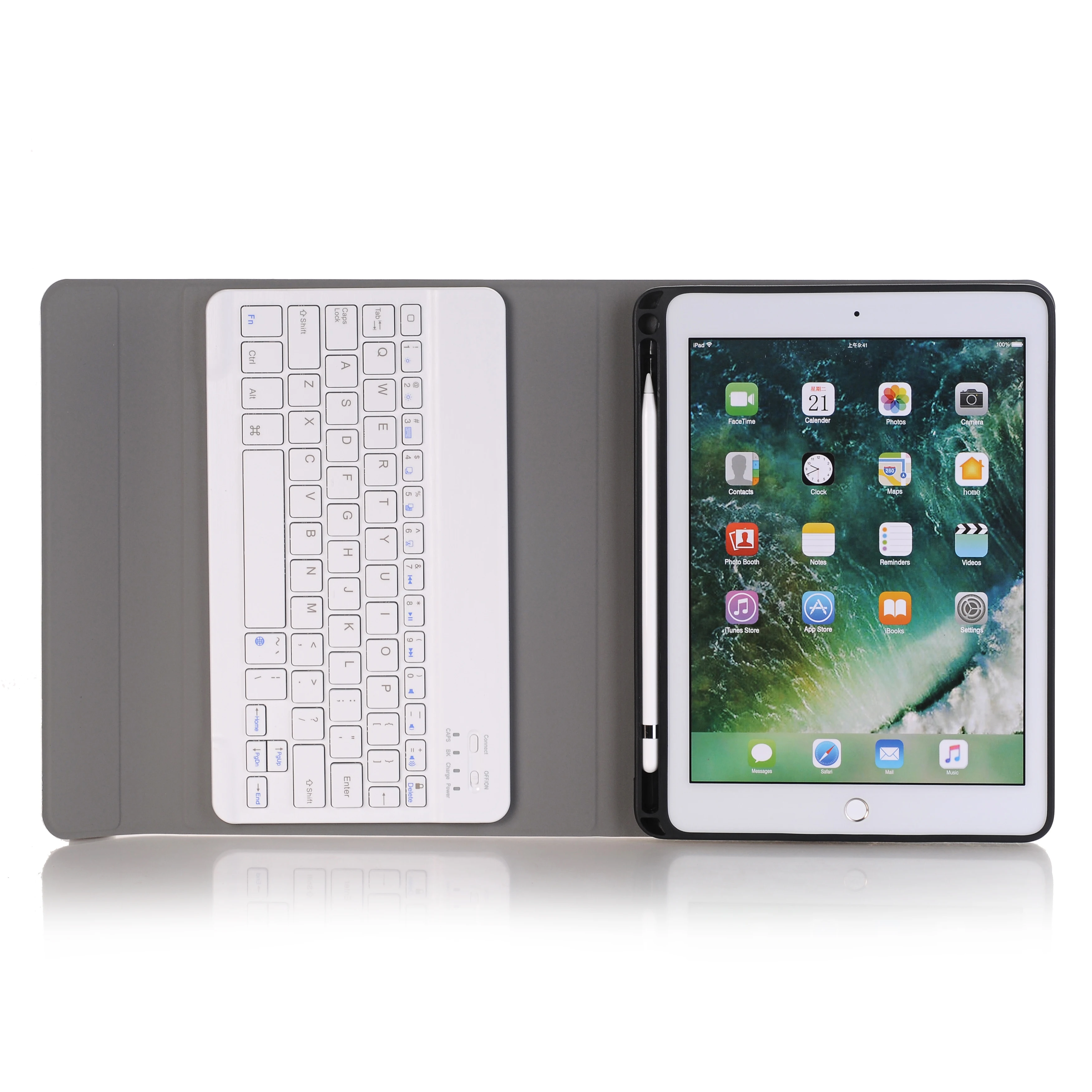 Keyboard Case For iPad 10.2 inch 7th Gen 7 Colors Backlit with Pencil Holder, Smart Stand Spanish Russian English Keyboard