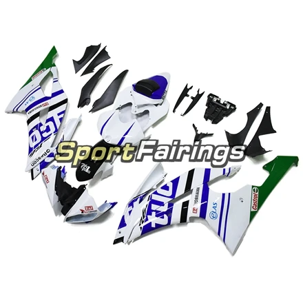 Для кузова yamaha YZF-600 R6 08 09, 10, 11, 12, 13, 14, 15, 16 лет капоты Пластик впрыска панели Sportbike тела работы белого и синего цвета-зеленый