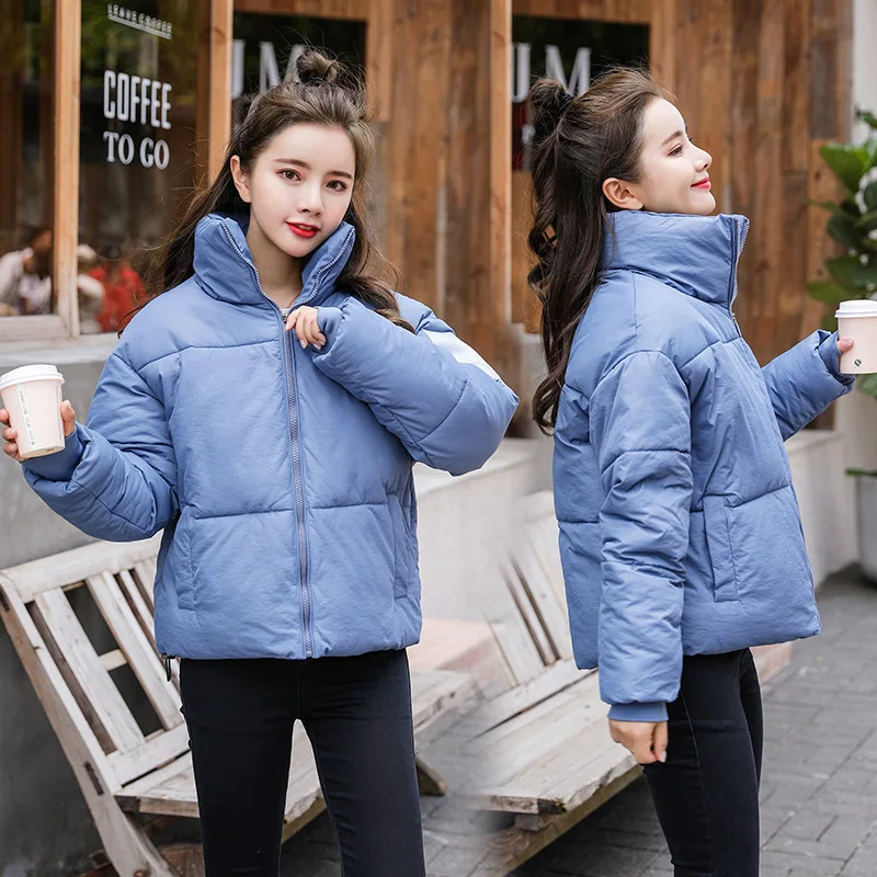 

Short Korean-style 2019 Autumn And Winter New Style Stand Collar down Jacket Cotton-padded Clothes Cotton Overcoat Student down