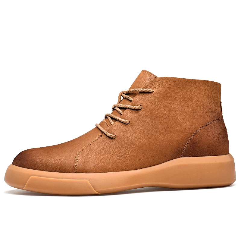 Осенние новые мужские ботинки из телячьей кожи, ботильоны, креативные Высококачественные ботинки-дезерты из искусственной кожи, зимние мужские кроссовки, защитные ботинки - Цвет: JD8398 Brwon