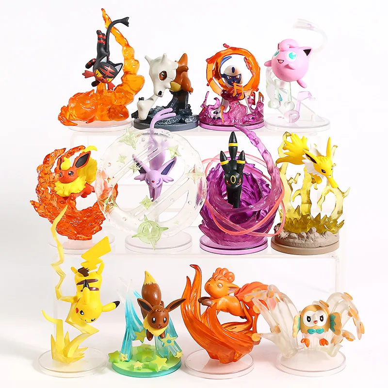 Мультфильм Монстр Иви Flareon Jolteon Umbreon Espeon Vulpix Rowlet Jigglypuff Cubone Litten Absol Фигурки игрушки куклы 6 шт./компл
