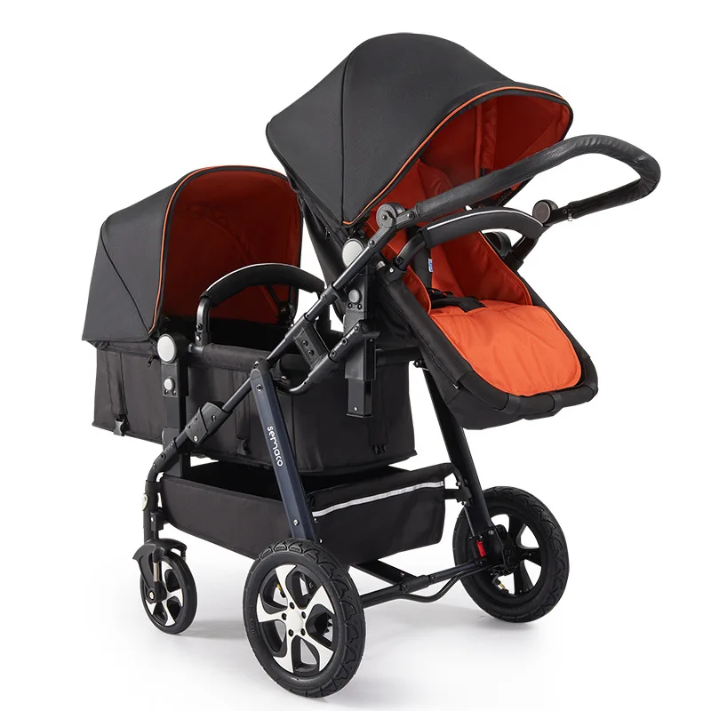 

Twin baby stroller pusher can be light and easy to sit in a double trolley with folding baby cars twins stroller
