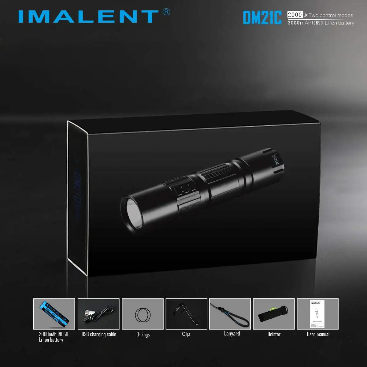 IMALENT DM21C XHP35 HI O светодиодный дисплей 6 режимов 2000 люмен Magetic usb зарядка светодиодный тактический фонарь светодиодный 18650 фонарь лампа