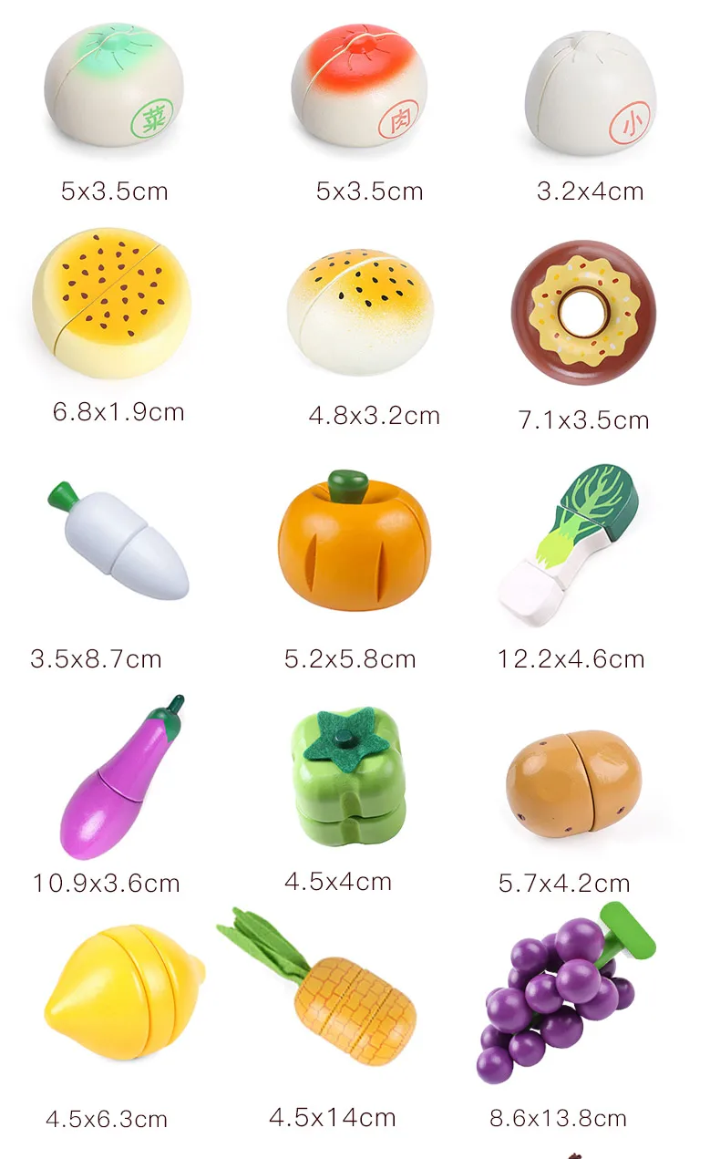 Wooden Magnetic Cut Fruit Every Family Fruit& Vegetable Cutting Slicer Have Play kitchens Every Family