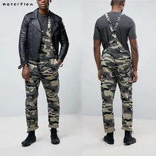 Модный мужской комбинезон Камуфляжный Рюкзак Хлопок повседневные мужские брюки комбинезоны roupa мужские джинсы плюс размер