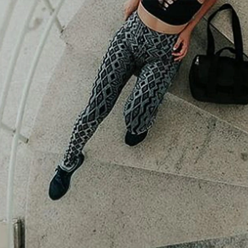 

New Style Workout Sporting Women Push Up Pattern Printing Skinny Leggings Summer Autumn Style Casual High Waist Leggings
