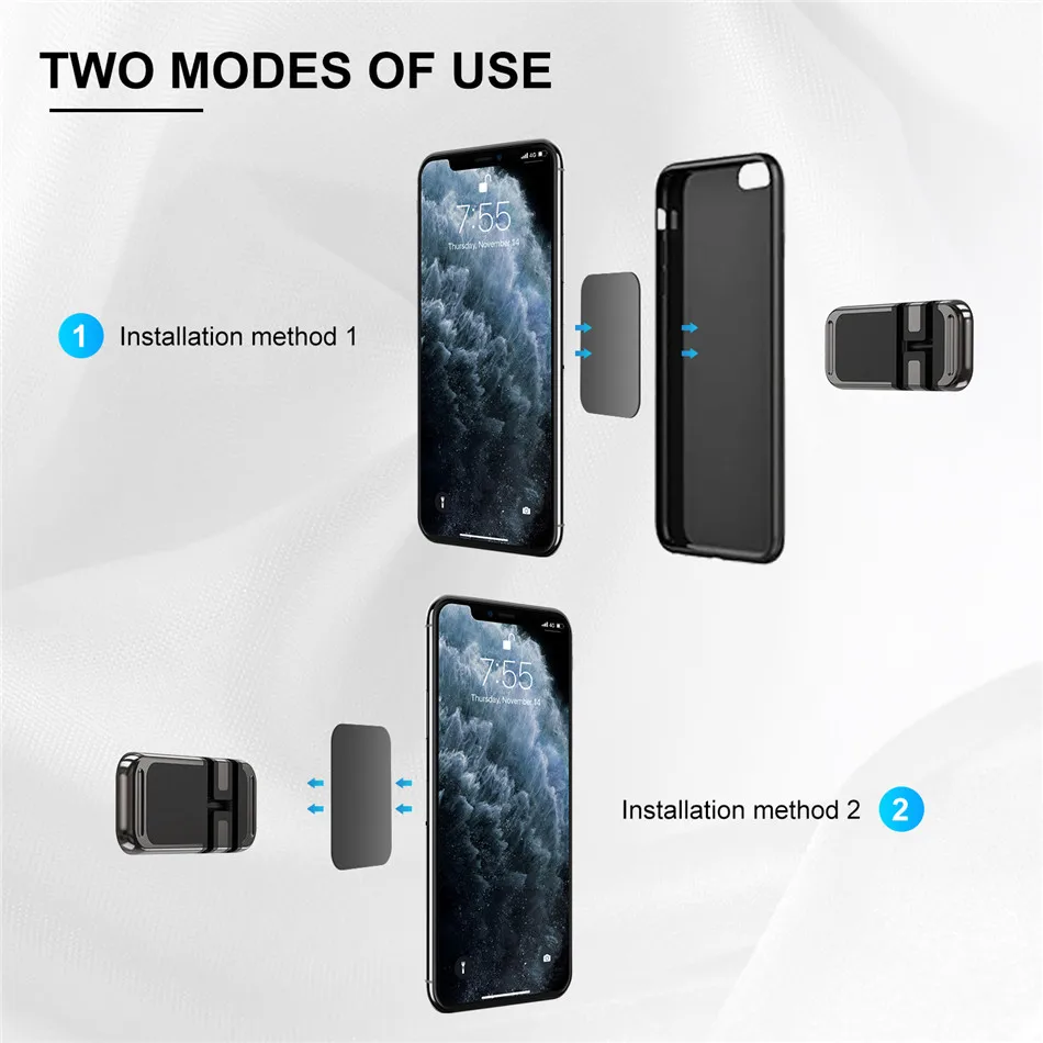 mobile holder for hand USLION Magnetic Car Phone Holder Universal Alloy Stand For Huawei Mate 40 Wire Clip Magnetic Bracket For iPhone 12 11 Car Mount phone holder for car cup holder