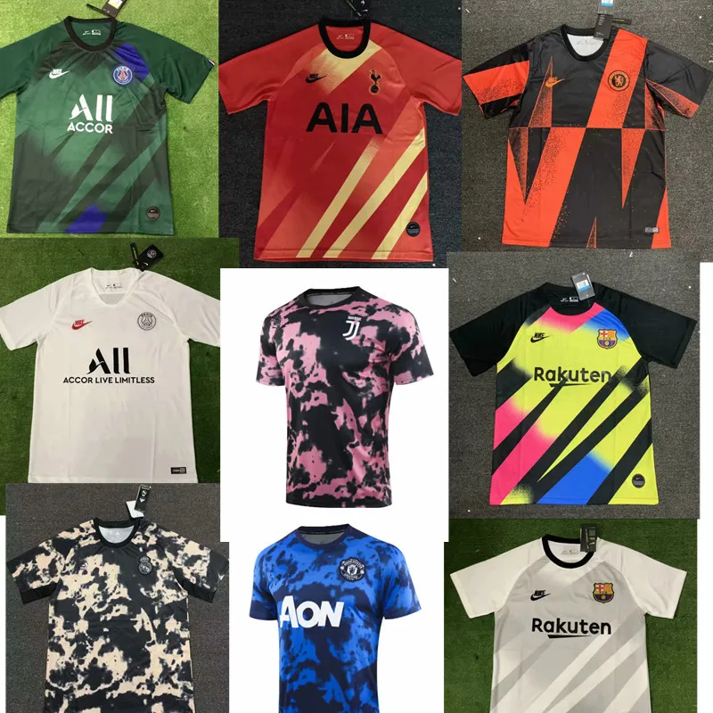 Новинка 19/20, Джерси, тренировочная одежда, рубашка, Barcaed, Джерси, Tottenham Real Madrides, Челси, Ювентус, PSG, манчестерская тренировочная футболка