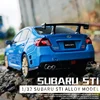 1/32 Subarus WRX STI Alloy Sports Car Model Diecast Simulation Metal Toy Car Model Sound and Light Collection Childrens Toy Gift 1