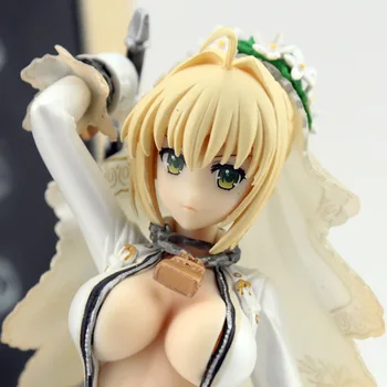 

22cm Anime PVC Garage Kits Fate/Extra CCC Bridal Gown of Bondage Saber Action Figure Model Toy Best Gift For Christmas