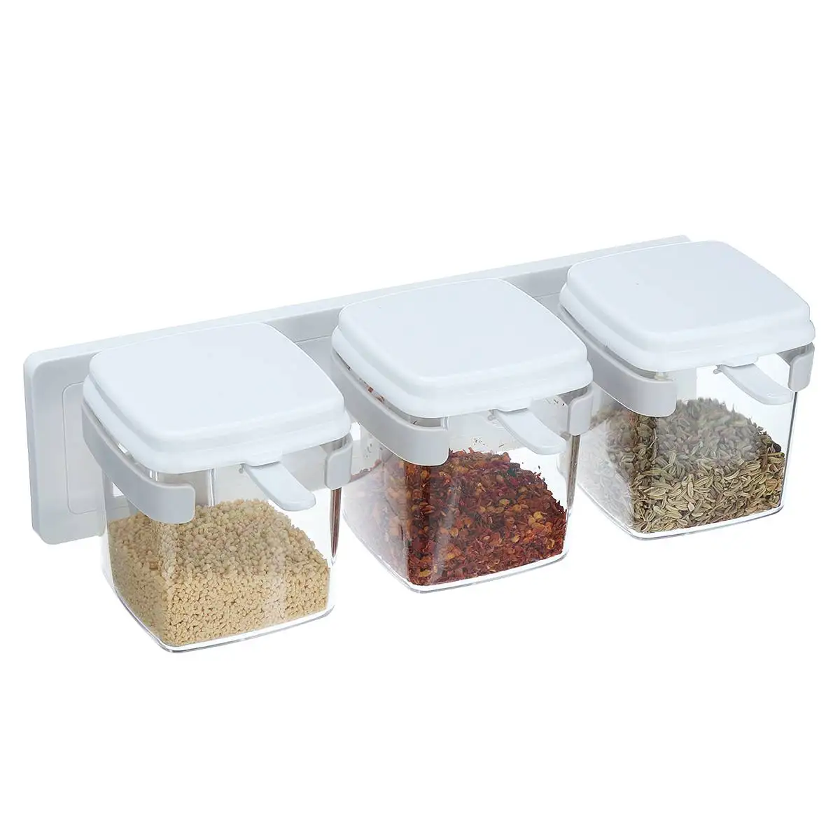 Настенный Рабочий стол для кухни специи 4 сетки баночки для шкафа тмин-порошок-коробка-набор солевых бутылок для перца банки коробка для приправ - Цвет: 3