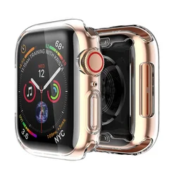 Premium TPU Cover and Screen Protector for Apple Watch Accessories (Transparent 1)
