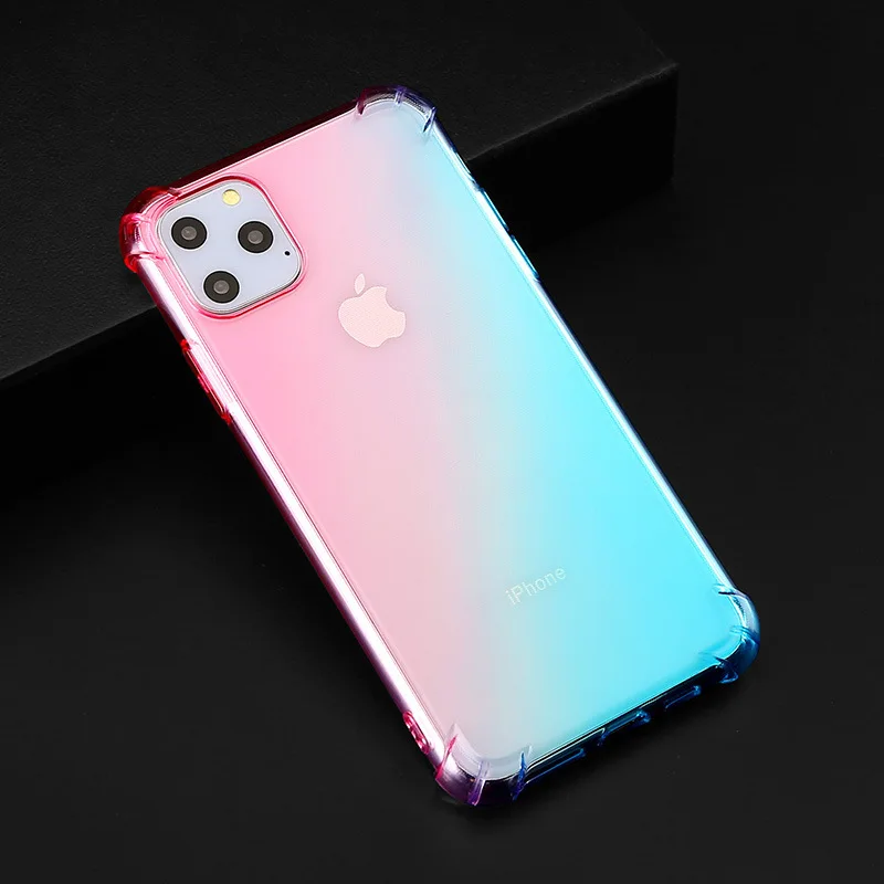 Роскошный чехол с градиентным покрытием для iphone 11 Pro iPhone MAX XR XS Max 7 8 6 6s Plus голубым