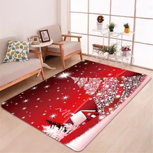 3D Vision Рождество Санта Клаус прочный Противоскользящий кухонный коврик для гостиной фланелевые коврики Рождественский Декор напольный коврик
