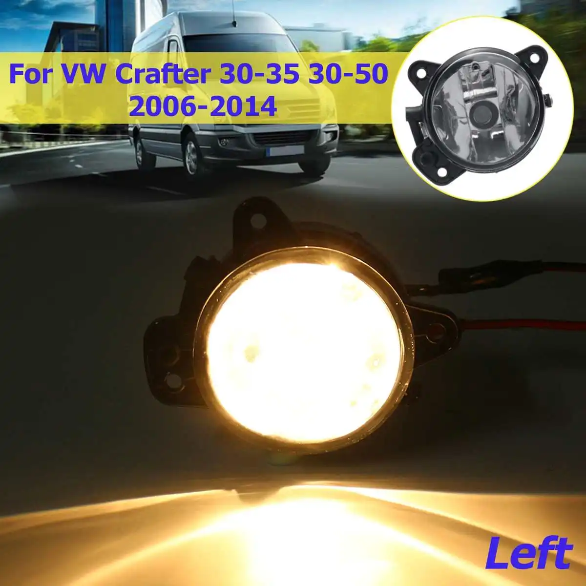 left side Противотуманная фара для средних и больших собак 30-35 30-50 2006- транспортер поло T5 2003- противотуманная фара передняя сторона с галогенной лампой 7E0941700 - Цвет: left side
