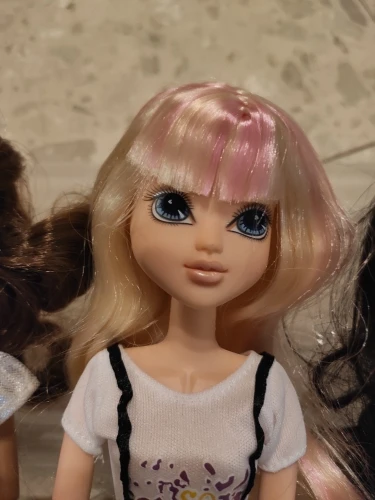 Новая голова куклы с темно-коричневыми кудрявыми волосами Аксессуары для Bratz куклы DIY микс-стиль девушка игрушка мода - Цвет: only doll head
