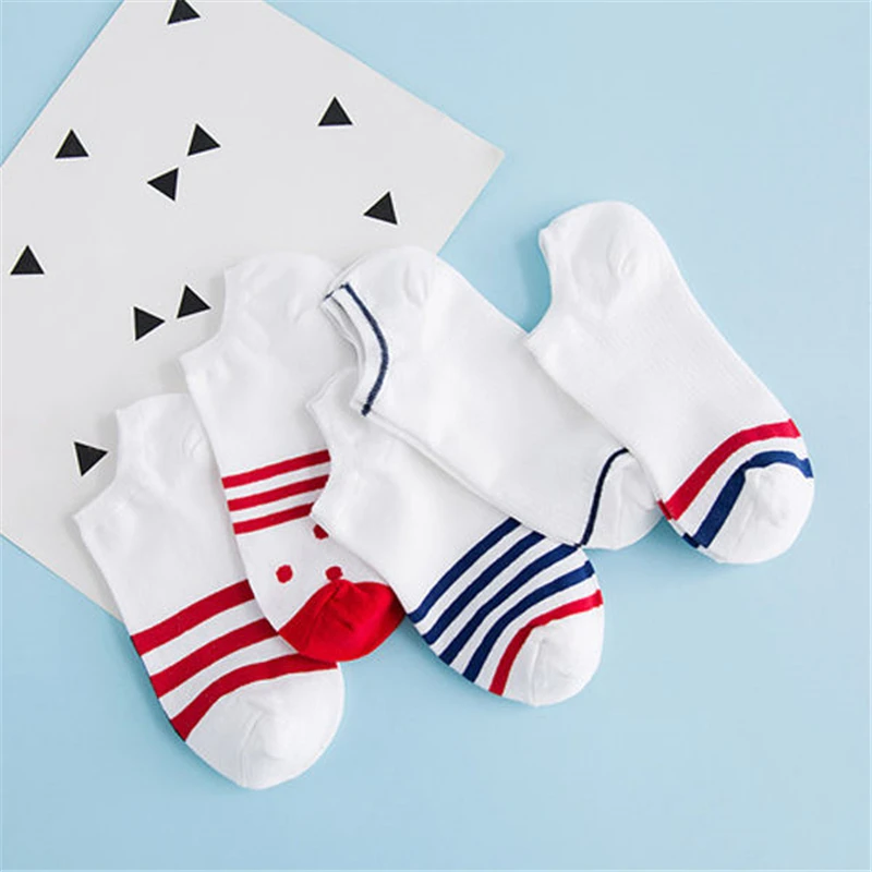 

5Pairs New Arrival Women Socks funny Fruits Cute Happy Art Silicone Slip Invisible Sock