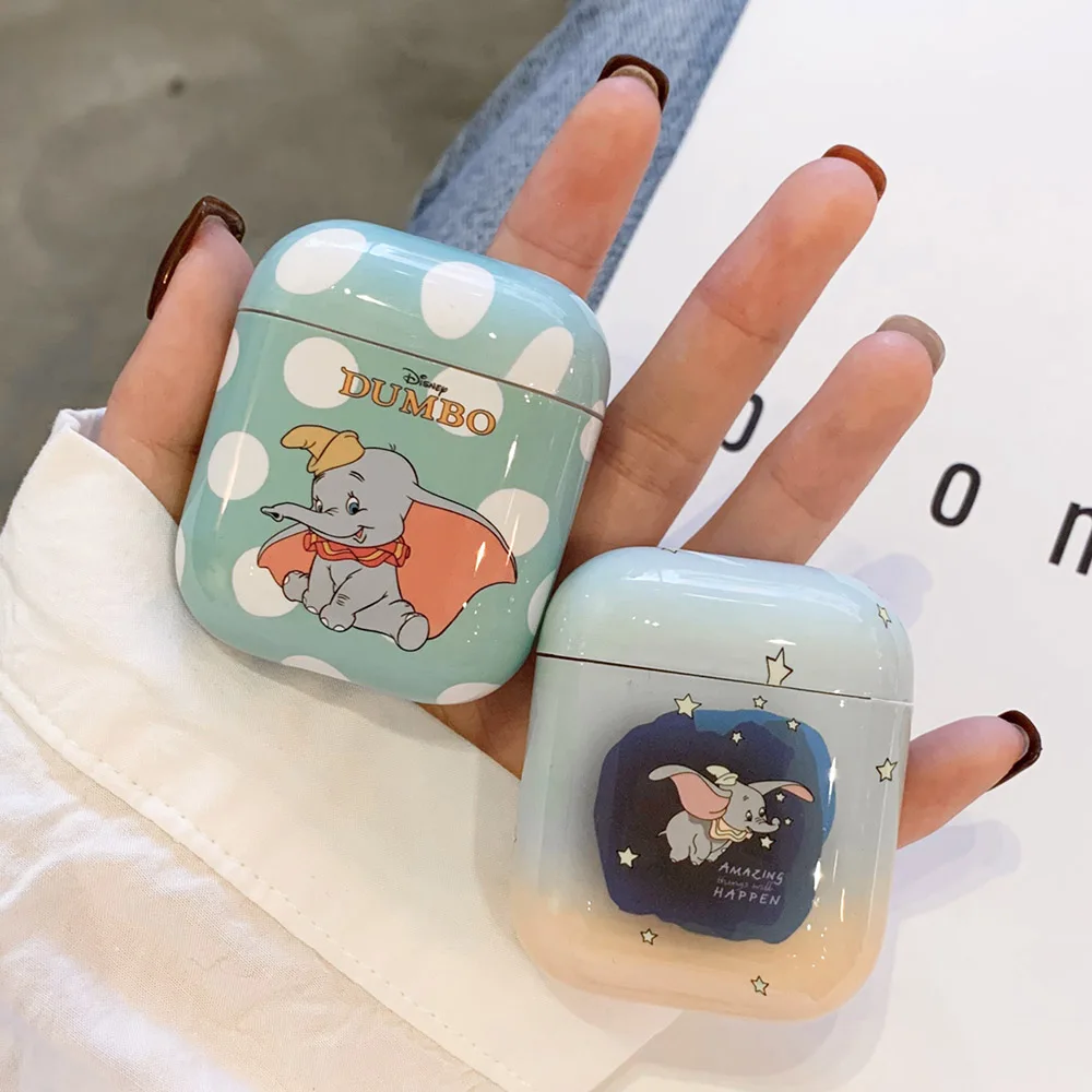 Мультяшный наушник чехол для Apple Airpods 2 1 Air Pods Чехлы Dumbo печать милые наушники чехол для AirPod Защитная гарнитура чехлы