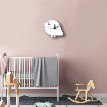 

Hollow Birds PVC Wood Children Round Wall Clock Creative Watch Modern Design Silent Number Clock for Living Room Home Decoration