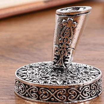 

European Vintage Feather Pen Pen Stand Metal Round Pen Holder Magic Fountain Pen Accessories Stainless Steel Stationery Gift