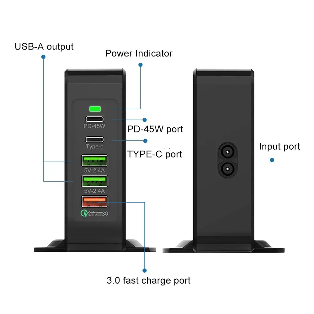 EU/US 75W type-c USB PD многопортовое быстрое зарядное устройство 3,0 для ноутбука адаптер питания планшета Apple iphone ipad huawei Xiaomi