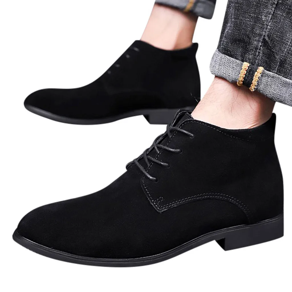 SAGACE, мужские повседневные уличные ботинки с высоким берцем, ультра-светильник, вельветовые ботинки из матовой кожи и хлопка в британском стиле мужские ботинки