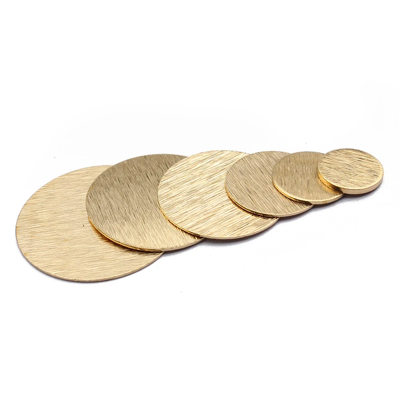 Textured Brass 10 12 15 20 22 25mm Round Disc charms StampingTags Pendant For Handmade Earrings Necklace Jewelry Making Supplies