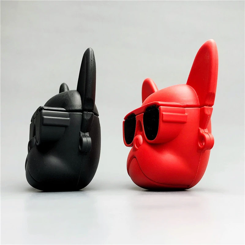 Модный трендовый милый 3D фирменный силиконовый чехол с бульдогом для Airpods 2