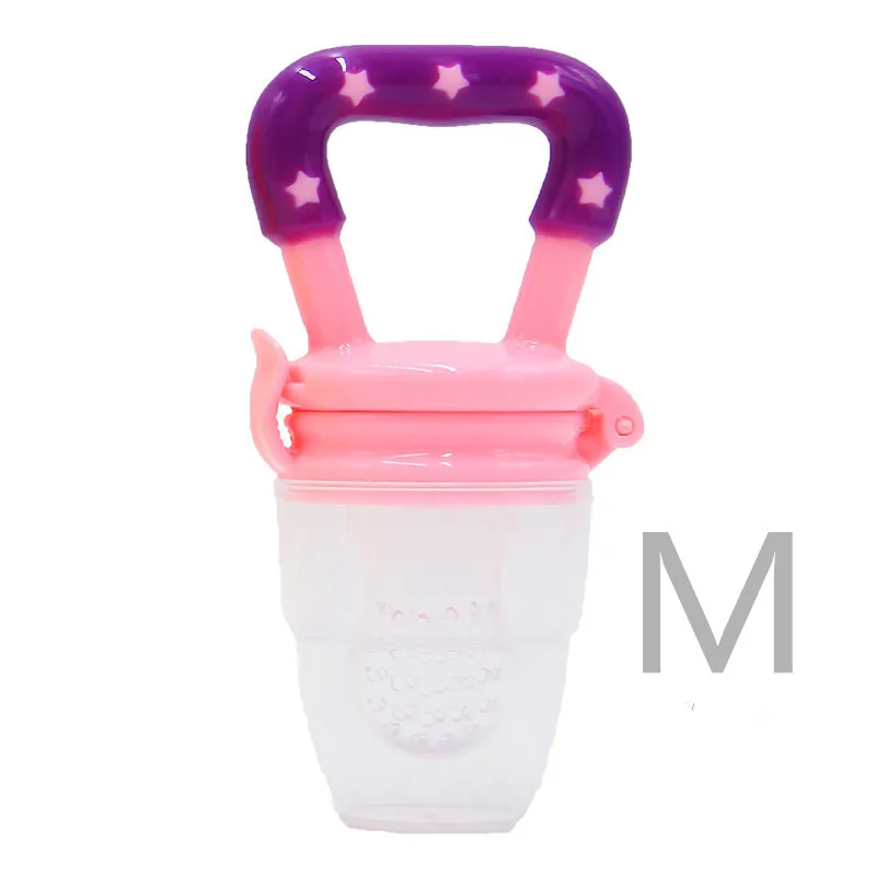 New Fresh Fruit Food Kids Nipple Feeding Safe Milk Feeder for Baby Pacifier Bottles Nipple Teat Nibbler Silicone Baby Bottle - Цвет: Purple Pink M