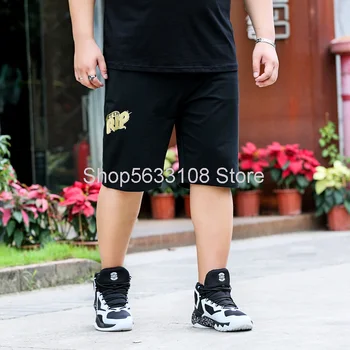 

Dk302 Letter 2020 Plus Fat Plus Male Pants Bronzing Craft Shorts Fat Sports Leisure Pants