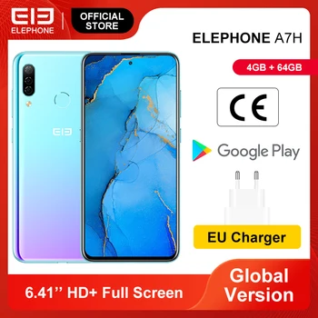 Перейти на Алиэкспресс и купить ELEPHONE A7H смартфон Helio P23 Octa Core 4 Гб 64 Гб 6,4 дюймЭкран 13MP тройной камеры заднего Android 9,0 мобильные телефоны 3900 мАч