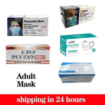 

100pcs/2box Health Breathe Fresh Air Adult Disposable Face Mask Non-Woven Meltblown 3-layers filtrer Fast Delivery