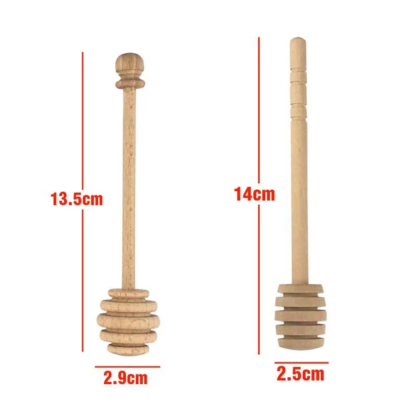 Wooden Honey Frizzler 2PCS Beech Wood Solid Wood Hard WoodHoney Dipper Wooden Stiring Spoon Kitchen Utensils