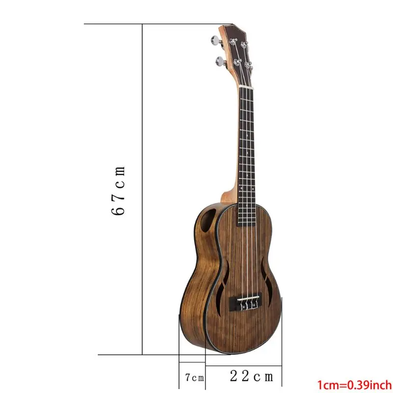 26 дюймов акустический Тенор укулеле Ukelele uke ореховые деревянные нейлоновые струны закрытого типа колышки Sting инструмент
