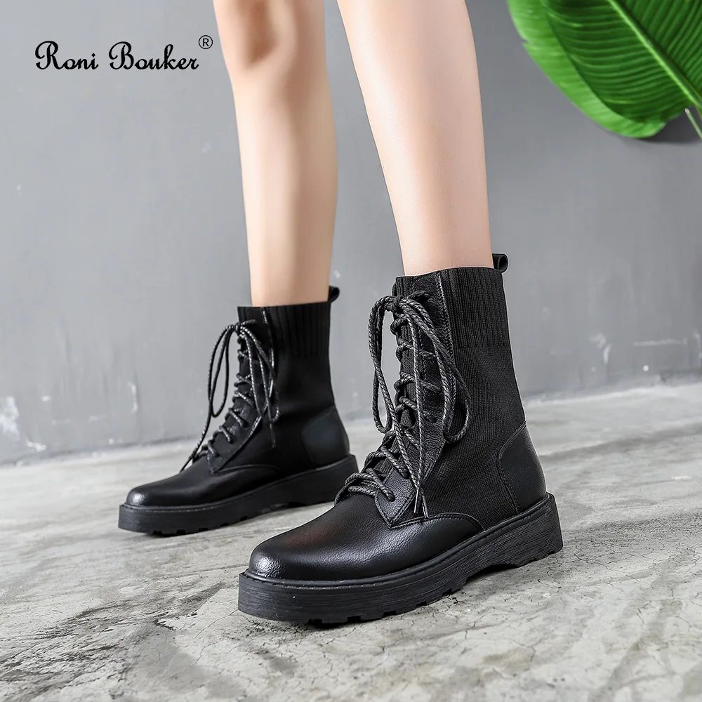 

Roni Bouker Boots Women Shoes Woman Fashion High Heel Martin Lace Up Ankle Booties Ladies Buckle Platform Heels Bota Feminina42